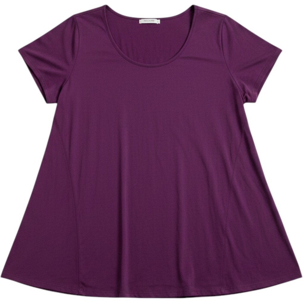 Roamans‎ Plum Purple Cotton Short Sleeve A-Line Tunic Top Plus Size 2X 26/28